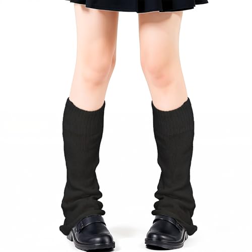 Black Leg Warmers, Y2k Leg Warmers for Girls Women, Cute Knitted Socks kawaii Lolita Harajuku Goth Accessories