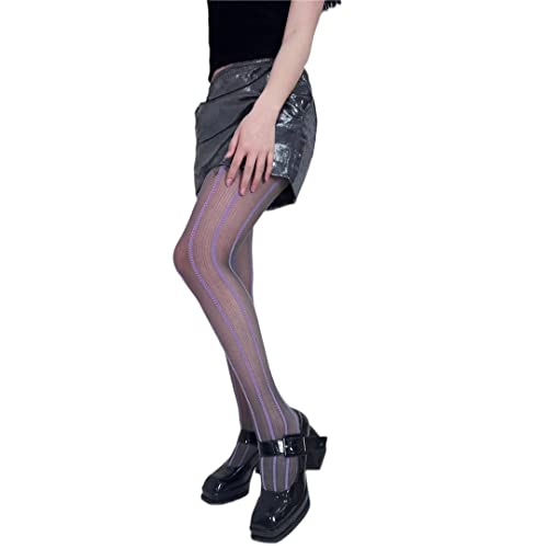 Image of Sahabowi Women Sheer Tights, High Waist Pantyhose, Vintage Control Top Stockings(Patterns Colourful), Pantyhose5