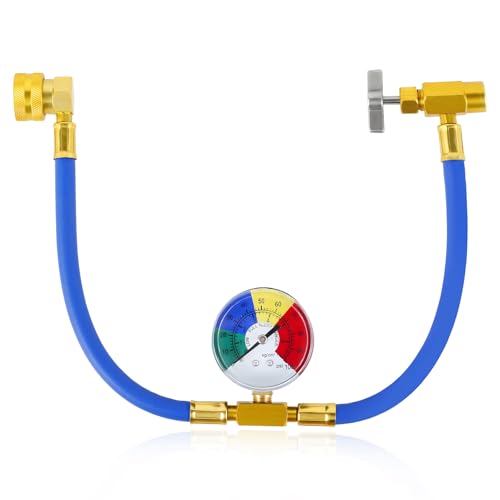 YTFRL - Kit de manguera de carga de refrigerante de CA R134A, válvula dispensadora de 1,27 cm, manguera...