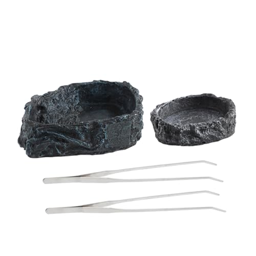 SUNCN 1 セット 爬虫類の餌入れ ひげを生やした のフードボウル 爬虫類フードディッシュボウル ひげを生やした の水入れ タートルボウル トカゲ トング 蛙 魚 ステンレス鋼