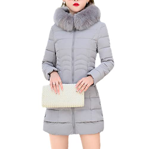 Parka femme longue et chaude veste d'hiver Roquorl avec capuche en fausse fourrure