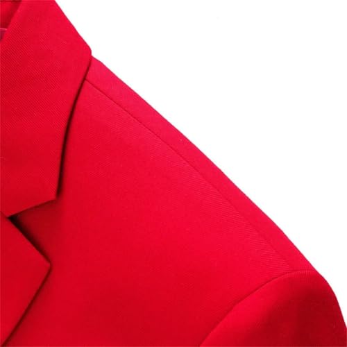 Men Double Breasted Solid Suit Two Piece Slim Fit Blazer and Trousers Business Wedding Set4