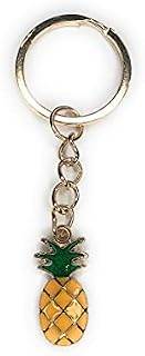 FizzyButton Gifts Pineapple Keyring Key Ring with Enamel Charm and Gold Tone Keychain