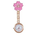 Lancardo ナースウォッチ 可愛い 桜 お花 クリップ 時計 看護師 逆さ ウォッチ 防水 ポケットウォッチ アナログ クオーツ 時計 看護の日 看護師 保育士 プレゼント最適