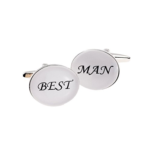 Gemelos Hombre Blanco Ovalado Boda Best Man miniatura 1