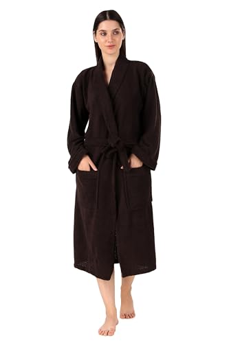 Image of Men's Bath Robe | Full Sleeve Cotton Comfortable and Durable Bathrobe -Suitable for Birthday /Anniversary /Diwali /Couple /wedding Gift | Coffee