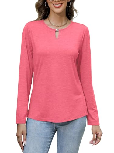 Long Sleeve Shirts for Women Crew Neck Women Long Sleeve Tops Casual Fall Tops Trendy Cute T Shirts Outfits Clothes4