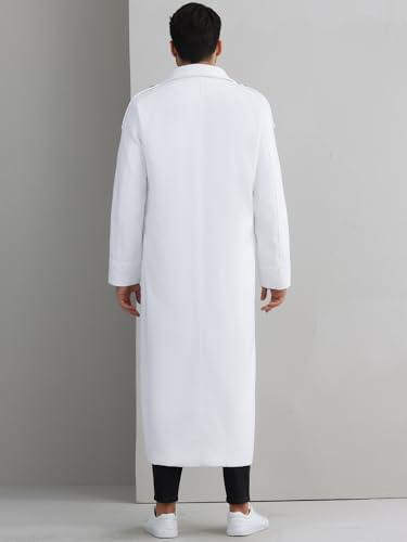 Image of Lars Amadeus Men's Winter Pea Coat Notch Lapel Double Breasted Solid Color Overcoat