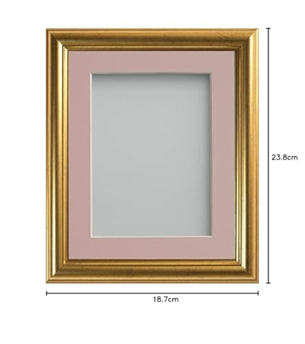 Frame Company Eldridge Gold Photo Frame with Pink Mount, 7x5 for 6x4 inch, fitted with perspex, Gold with Pink Mount - Image 3
