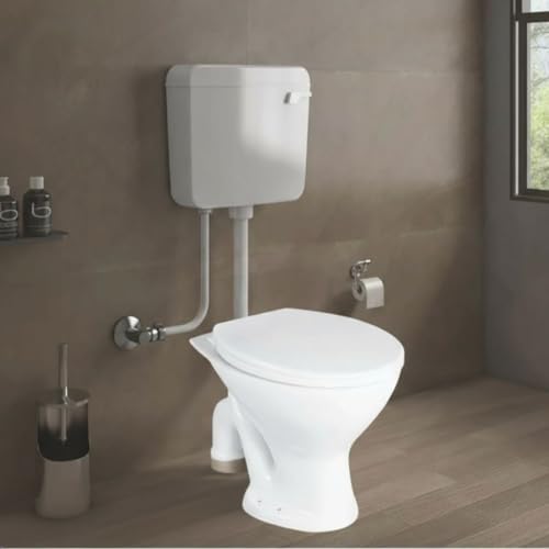 Image of Clay Plus Cermic One Piece SIlverside Western Floor Mounted European English Toilet /Commode /European Commode Square With Soft Close Seat Cover For Toilets, Home, Bathoom