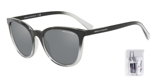 Armani Exchange AX4077SF 56MM Asian Fit Low Bridge Fit Round Sunglasses For Men +BUNDLE with ACCESSORY EYEWEAR KIT2