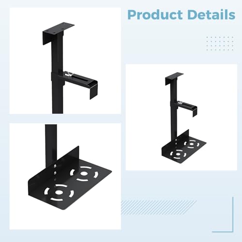 Soporte para CPU bajo el escritorio, ajustable en altura y con giro de 360°, fabricado en metal miniatura 5