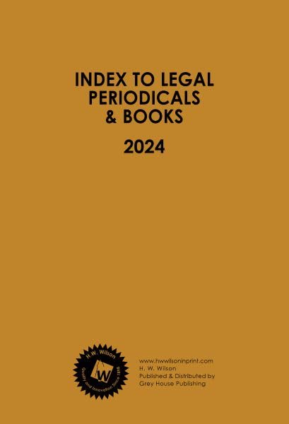 Index to Legal Periodicals & Books, 2024 Annual Cumulation: 0      Hardcover – May 31, 2025
