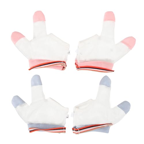 Holibanna Breathable Prevent Eating Gloves Nylon Baby Hand Gloves for Newborn Stop Sucking Thumb for Boys and Girls Random Style