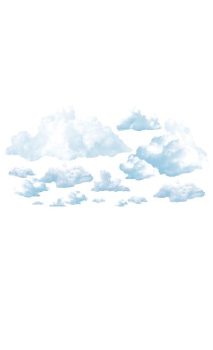 Beistle Realistic Fluffy Cloud Wall Props, 24 Images- Thin Plastic Clouds for Photo Backdrop Scenes, Sky Decorations, Airplane Flying Birthday Cut-Out Décor, 3.75” – 3’ 3.75”