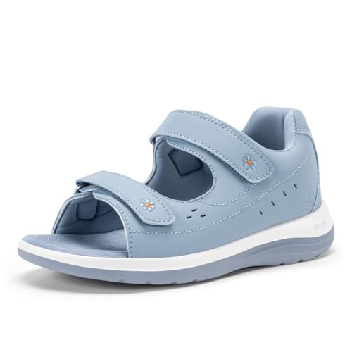 Image of FitVille Diabetic Sandals for Women Wide Width, Open Toe Orthopedic Wide Sandals for Women with Adjustable Straps and Arch Support for Bunions, Plantar Fasciitis, Swollen Feet