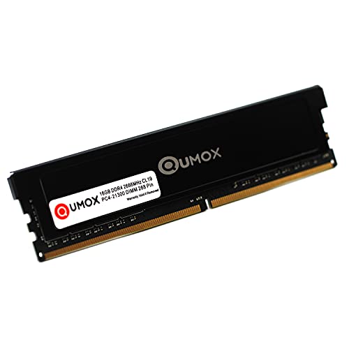 Qumox 16GB DDR4 2666MHz PC4-21300 CL19 Memoria RAM para PC de Escritorio (288 Pin DIMM, Non-ECC,...
