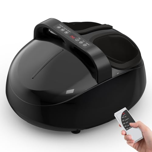 HTM Foot Massager with Heat - Shiatsu Kneading & Rolling Compression, 5 Massage Modes with...