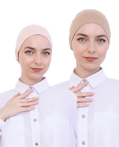 Prien 4 Pcs Undercap Hijab For Women, Head Scarf Turban Set, Cotton Muslim Cap, Islamic Bonnet Hat, Accessories For Prayer2