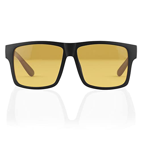 TOROE Eyewear HD Polarized Night Vision Driving RANGE Extra Large Frame Glasses Lightweight Durable TR90 Matte Black Frame2