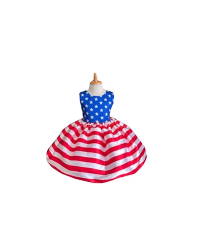 4th of July Patriotic 4th Of July Independence Day Red White Blue Pageant Stars & Stripes Holiday Knee Length Dress