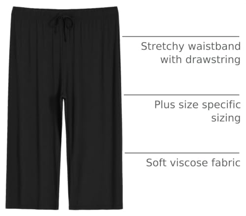 Image of Latuza Women's Plus Size Capri Pajama Pants Wide Leg