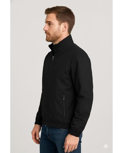 Image of Men's Lightweight Windcheater Zipper Jacket - Gym, Rider Winter Jacket for Men - Thin Wind Sheeter Zip-up Sports Jacket for Man
