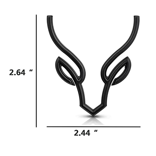 Image of Deer Horn Metal car Emblem,Black Auto Emblem,3D Animal Decoration Metal car Sticker- Rear car Tail Decoration Sticker