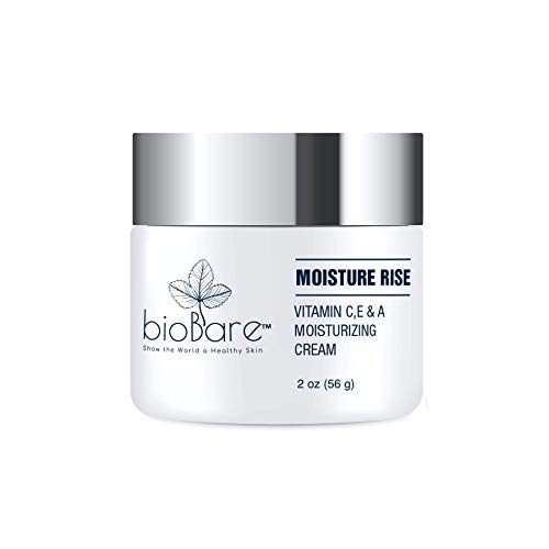 Biobare Moisture Rise Vitamin C Cream + Vitamin E & A 2 oz - Vegan & Cruelty Free Face Moisturizer Brightening & Anti Aging
