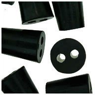 WidgetCo #2 Rubber Stoppers, Rubber Plugs, Tapered, Industrial Grade with 2 Holes (Qty 25)