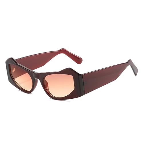 Lunettes de soleil punk polygone pour homme avec nuances dégradées œil de chat rétro UV400