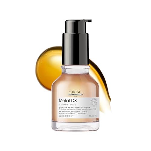 L’Oréal Professionnel Metal DX Concentrated Oil for Soft & Shiny Hair – 50ml | Lightweight, Leave-In Hair Serum for Daily Use | With Glicoamine for Less Breakage | For All Hair Types