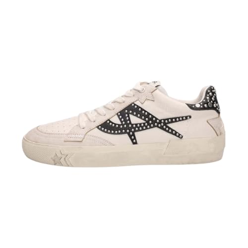 ASH Women's Moonlight Studs Sneakers, Vintage-Inspired Distressed Leather with Bold Starry Logo