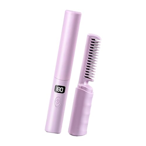 harayaa Dispositivo para alisar el cabello con calentamiento rápido y carga USB, ideal para mujeres y niñas, violeta miniatura 7