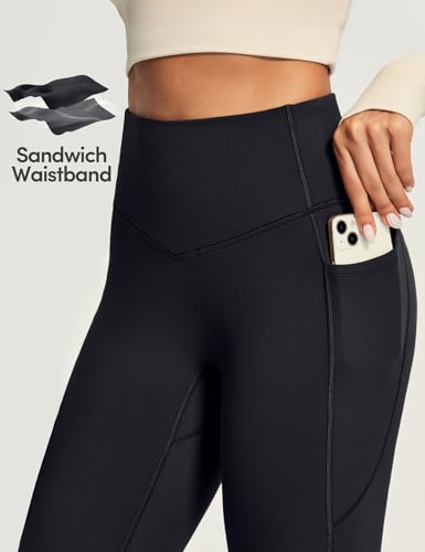 IUGA Fleece Lined Pants Women Thermal Flare Leggings Winter Warm Bootcut Workout Yoga Pants Women with Pockets High Waisted3