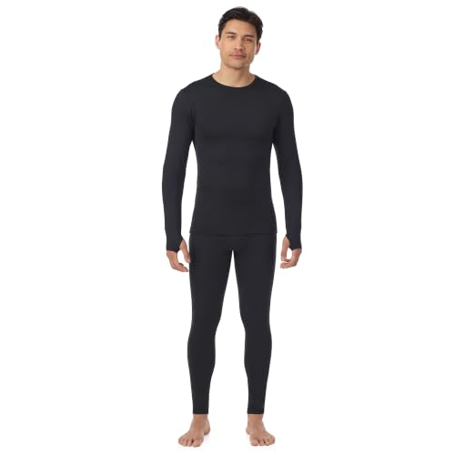 Image of Cuddl Duds Heavyweight 2 Piece Sets Base Layer Thermal Underwear for Men | Winter Clothing, Fleece Lined Long Sleeve Top & Leggings, Soft Lounge Set for Cold Weather, Moisture Wicking Heat Retention