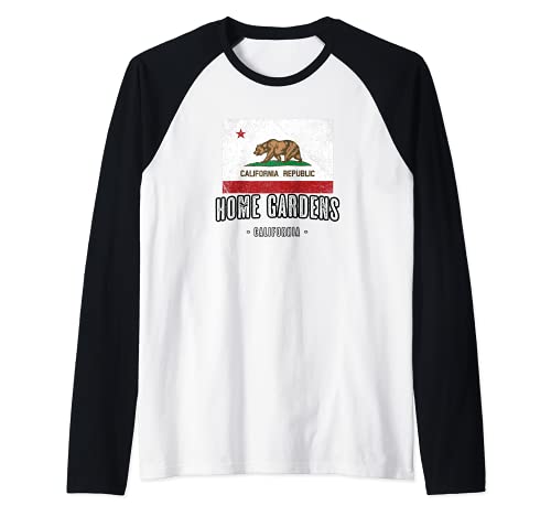 HOME GARDENS California | Cali City, CA USA Ciudad Bandera - Camiseta Manga Raglan