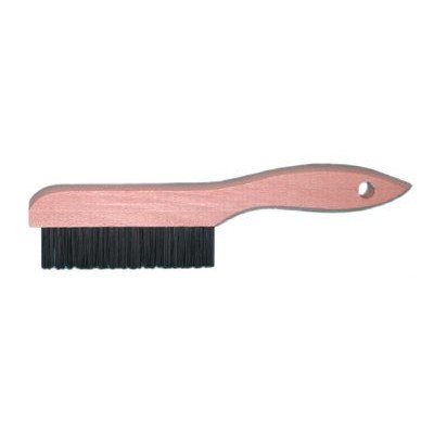 Magnolia Brush 4-SB Shoe Handle Brass Wire Scratch Brush, 10", 4 x 16 Rows, Wood Handle (Pack of 12)