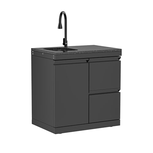 Black Stainless Sink & Drawer Combo