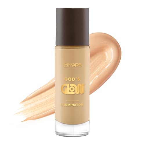 Image of MARS God's Glow Illuminator Highlighter (30ml) (04-HONEY) | Hyaluronic Acid, Green Tea & Rosemary Extract | Sheer Coverage | Light-Weight | Flawless Natural Look