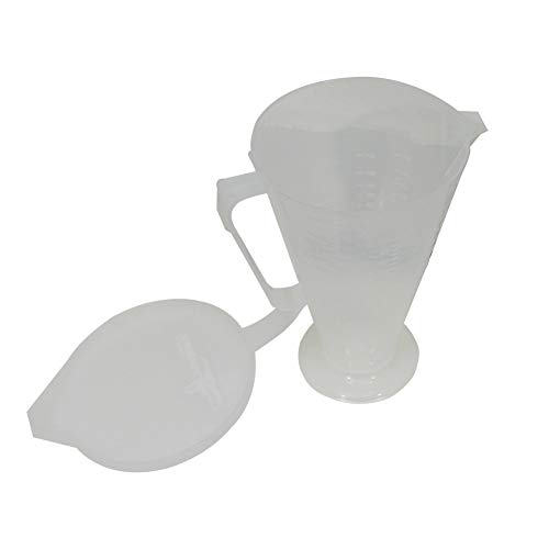 Image of Pit Posse PP3318 Measuring Cup for Oil - Racing Utility Jug - 2 Stroke Oil Engine Fluid Utility Can - 16:1 to 70:1 Premixed Ratio Engine Fluids - CC & OZ Measuring Marks - Debris-Free Cap
