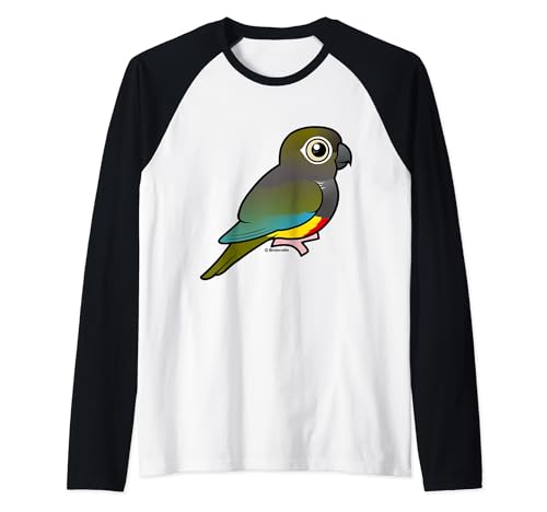 Cute Cartoon Burrowing Parakeet Patagonian Birdorable Conure Raglan Baseball Tee