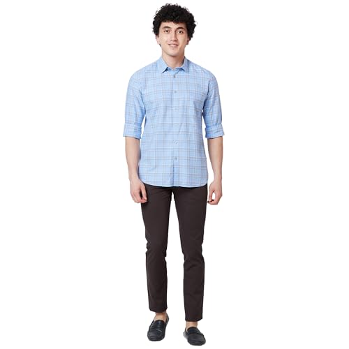 Image of Parx Men's Cotton Blend Solid Pattern Low Rise Tapered Fit Flat Front Casual Trouser