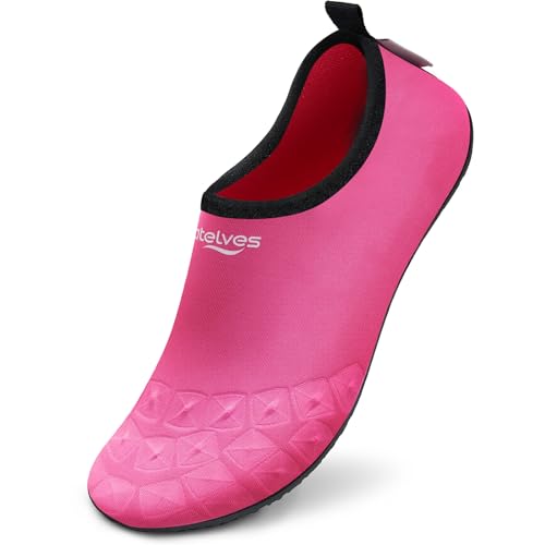 WateLves Water Shoes for Womens Mens Barefoot Quick-Dry Aqua Socks for Beach Swim Surf Yoga Exercise New Translucent Color Soles