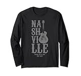 nashville tennessee chitarra vintage retro country music city maglia a manica