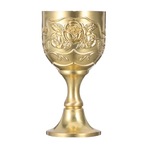 Artibetter Calice Gravé en Bronze Style Antique Verre à Vin Blanc Mini Coupe pour Communion et Usage Familial