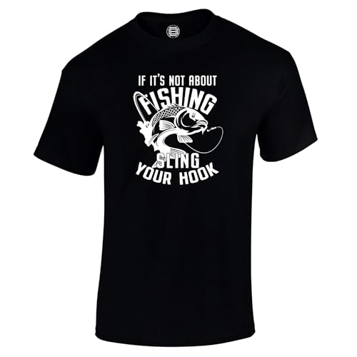 Fishing T Shirts for Men Funny Fishing Clothing for Men Dad Birthday Fathers Day Indigo Black Size S