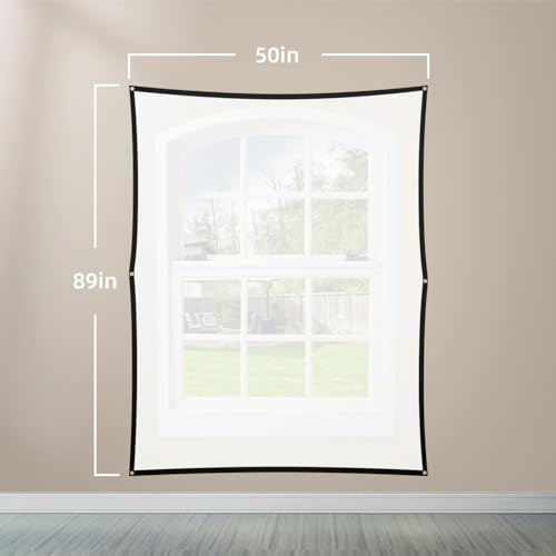 Image of 50 inch x 89 inch Holographic Rear Projection Screen - Foldable Portable Anti Wrinkle Double Sided Video Projector Screen for Christmas & Halloween Movie Nights (100 Inch)