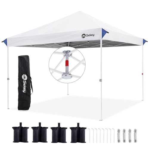 Sekey 10x10 Pop Up Canopy with One Push Setup-Easy Up Canopy with 99% UV Blocking - Instant Outdoor Sun Shade for Events, Parties, Camping- Commercial Gazebo with Weight Bags,Wind Proof&Waterproof