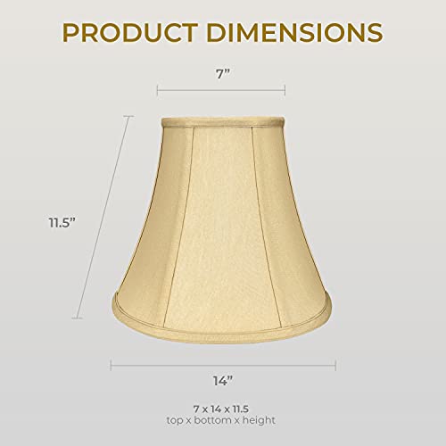 Image of Royal Designs, Inc. BSO-704-14AGL-2 True Bell Basic Lamp Shade, 7 x 14 x 11.5, Antique Gold, 2-Pack